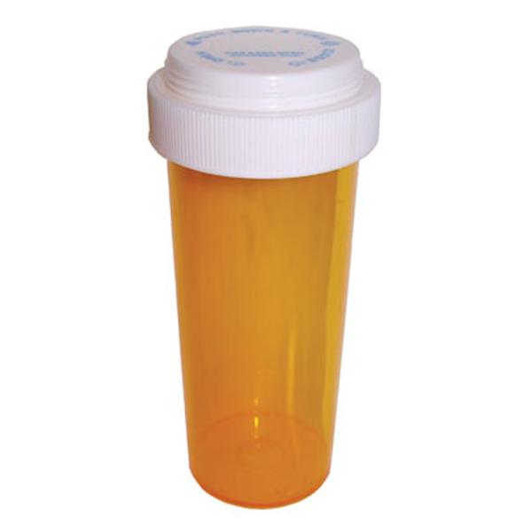 Vial Medicine Plastic 20 Dram Amber 270/Case